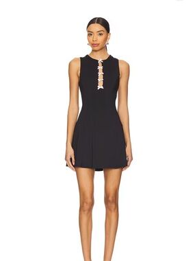 Revolve Britney Mini Dress in Black with Pink Bows